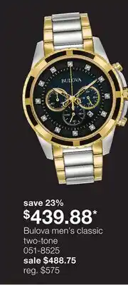 JC Penney Bulova men's classic two-tone offer