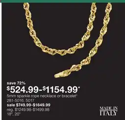 JC Penney 5mm sparkle rope necklace or bracelet◊ offer