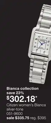 JC Penney Citizen women's Bianca silver-tone offer