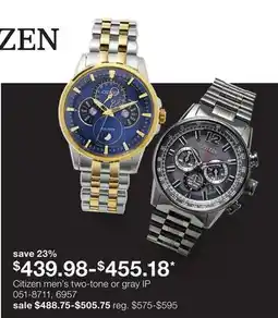 JC Penney Citizen men's two-tone or gray IP offer