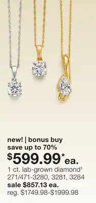 JC Penney 1 ct. lab-grown diamond‡ offer