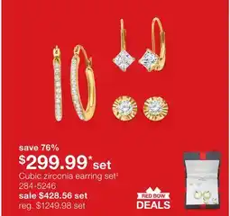 JC Penney Cubic zirconia earring set‡ offer