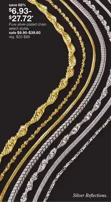 JC Penney Pure silver-plated chain offer