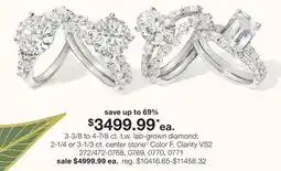 JC Penney 3-3/8 to 4-7/8 ct. t.w. lab-grown diamond 2-1/4 or 3-1/3 ct. center stone◊ offer