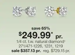 JC Penney 1/4 ct. t.w. natural diamond◊ offer