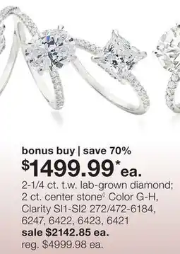 JC Penney 2-1/4 ct. t.w. lab-grown diamond 2 ct. center stone◊ offer