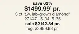 JC Penney 3 ct. t.w. lab-grown diamond◊ offer