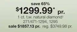 JC Penney 1 ct. t.w. natural diamond◊ offer