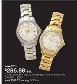JC Penney Citizen women's crystal accent two-tone or gold-tone offer