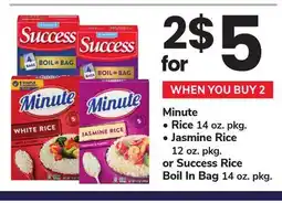 ACME Minute , Rice 14 oz. pkg. , Jasmine Rice 12 oz. pkg. or Success Rice Boil In Bag 14 oz. pkg offer