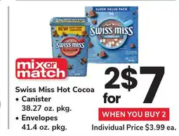 ACME Swiss Miss Hot Cocoa Canister 38.27 oz. pkg. Envelopes 41.4 oz. pkg offer