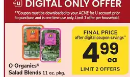 ACME O Organics Salad Blends offer