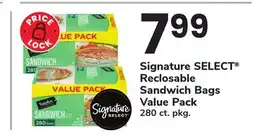 ACME Signature SELECT Reclosable Sandwich Bags Value Pack offer