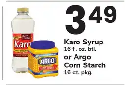 ACME Karo Syrup 16 fl. oz. btl. or Argo Corn Starch 16 oz. pkg offer