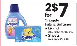 ACME Snuggle Fabric Softener Liquid 35.7-39.4 fl. oz. btl. Sheets 105-120 ct. pkg offer