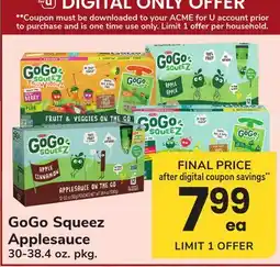 ACME GoGo Squeez Applesauce offer