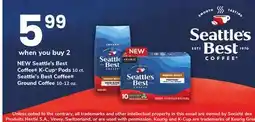 ACME NEW Seattle's Best Coffee K-Cup Pods 10 ct. Seattle's Best Coffee Ground Coffee 10-12 oz offer