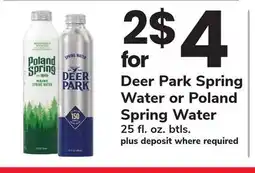 ACME Deer Park Spring Water or Poland Spring Water offer
