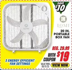 Big 5 LOMI 20 Portable Box Fan offer