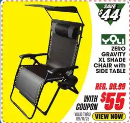 Big 5 Yoli Zero Gravity XL Shade Chair with Side Table offer