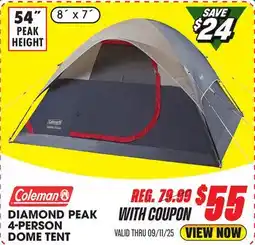 Big 5 Coleman Diamond Peak 4-Person Dome Tent offer
