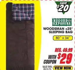 Big 5 Rugged Exposure Woodsman +25° Sleeping Bag offer