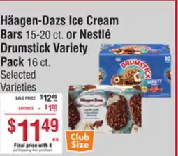 Smart & Final Häagen-Dazs Ice Cream Bars 15-20 ct. or Nestlé Drumstick Variety Pack 16 ct offer