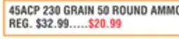 Dunham's Sports 45ACP 230 GRAIN 50 ROUND AMMO offer