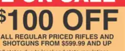 Dunham's Sports ALL REGULAR PRICED RIFLES AND SHOTGUNS offer