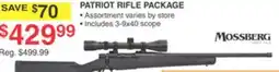 Dunham's Sports MOSSBERG PATRIOT RIFLE PACKAGE offer