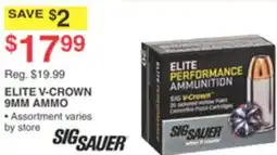 Dunham's Sports SIG SAUER ELITE V-CROWN 9MM AMMO offer