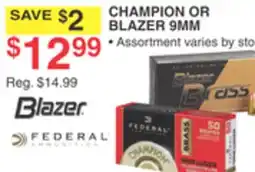 Dunham's Sports CHAMPION OR BLAZER 9MM offer
