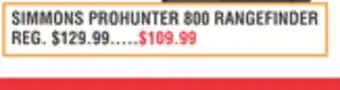 Dunham's Sports SIMMONS PROHUNTER 800 RANGEFINDER offer