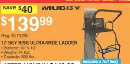 Dunham's Sports MUDDY 17' SKY RISE ULTRA-WIDE LADDER offer