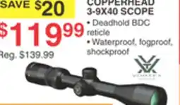 Dunham's Sports VORTEX OPTICS COPPERHEAD 3-9X40 SCOPE offer