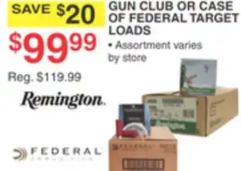 Dunham's Sports GUN CLUB CASE OF FEDERAL TARGET LOADS offer
