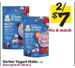 Winn Dixie Gerber Yogurt Melts offer