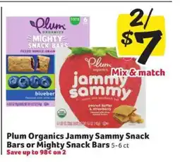 Winn Dixie Plum Organics Jammy Sammy Snack Bars or Mighty Snack Bars offer