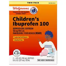 Walgreens Children's Ibuprofen Oral Suspension 100 mg Bubble Gum offer
