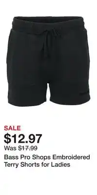 Cabela's Bass Pro Shops Embroidered Terry Shorts for Ladies offer