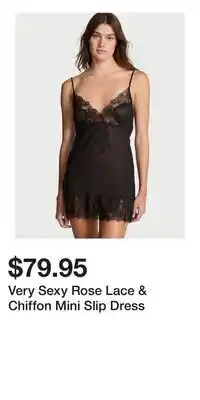 Victoria's Secret Very Sexy Rose Lace & Chiffon Mini Slip Dress offer