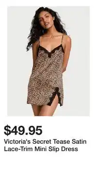 Victoria's Secret Victoria's Secret Tease Satin Lace-Trim Mini Slip Dress offer