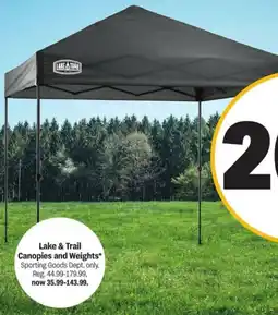 Meijer Lake & Trail Canopies and Weights offer