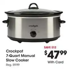 Kroger Crockpot 7-Quart Manual Slow Cooker offer