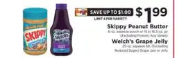 ShopRite Skippy Peanut Butter / Welch’s Grape Jelly offer