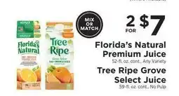 ShopRite Florida’s Natural Premium Juice, Tree Ripe Grove Select Juice offer