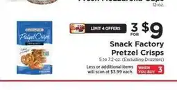 ShopRite Snack Factory Pretzel Crisps offer