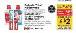 ShopRite Colgate Total Mouthwash or Colgate 360° Total Advanced Toothbrush offer