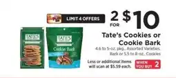 ShopRite Tate’s Cookies or Cookie Bark offer
