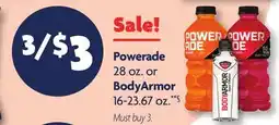 Family Dollar Powerade 28 oz. or BodyArmor 16-23.67 oz offer